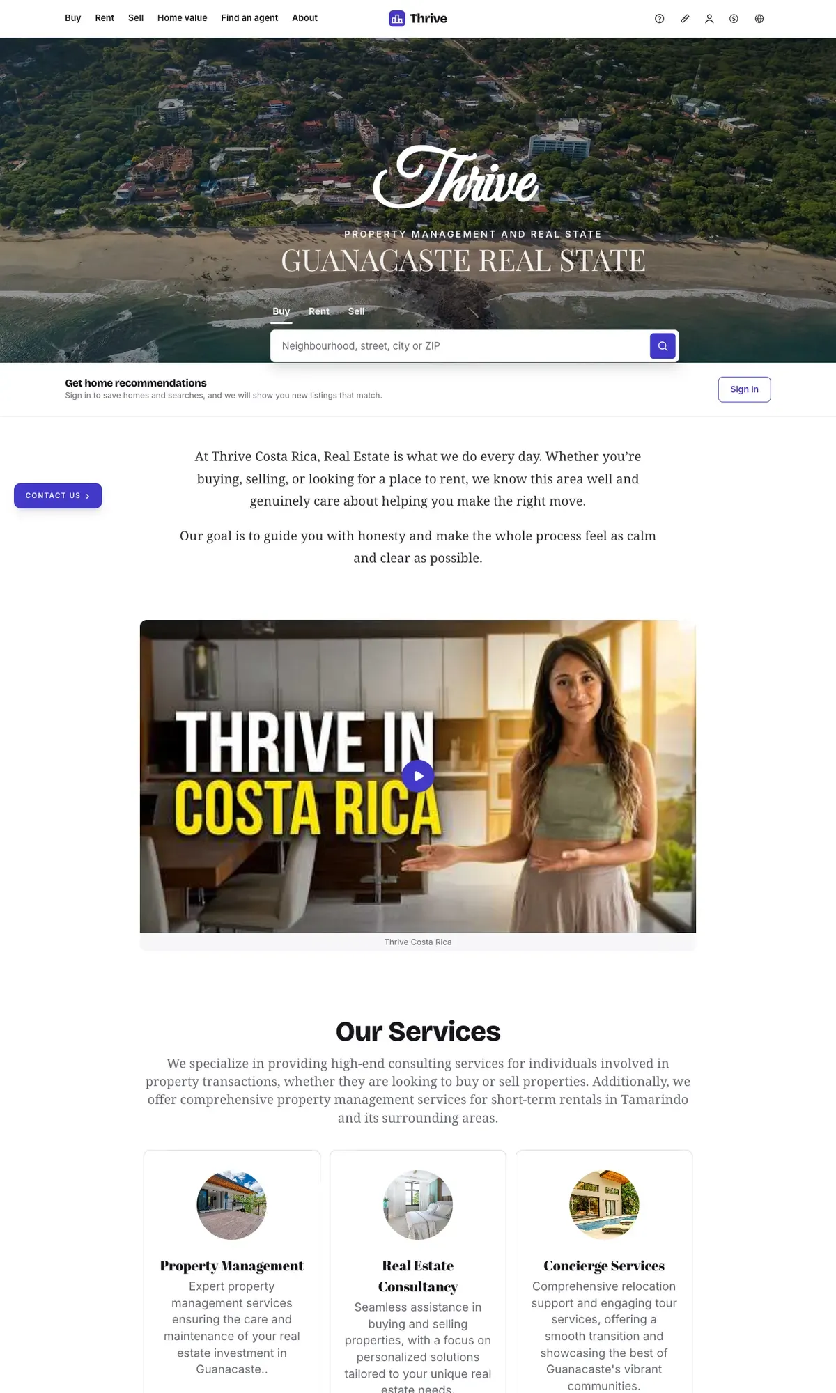 Skyline — the home page, top to bottom